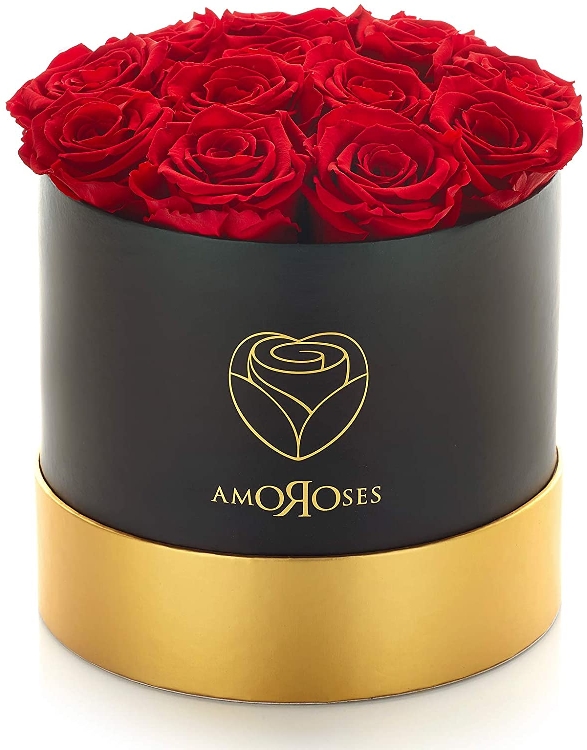 Magnifico bouquet di rose rosse stabilizzate